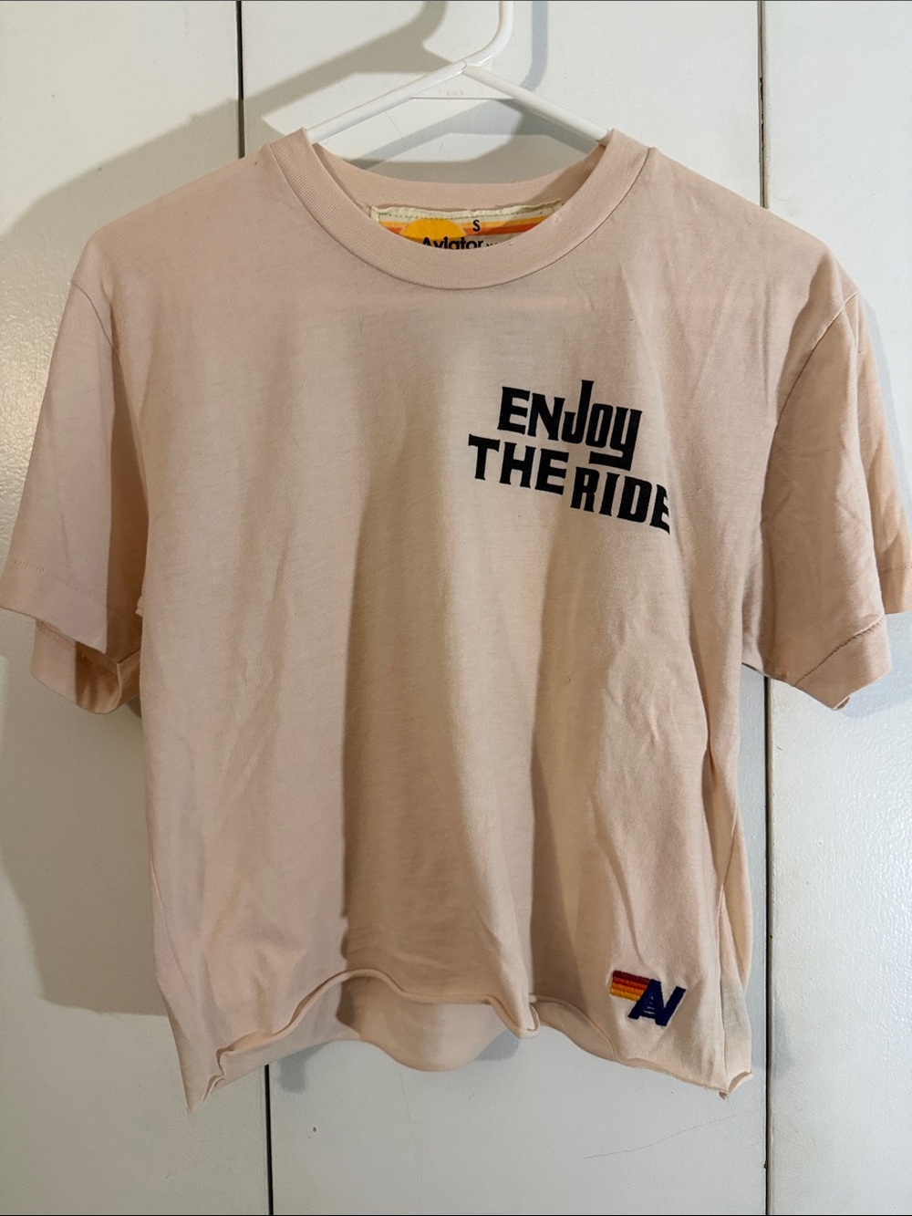Aviator nation Enjoy The Ride Short Sleeve Tee - Light Pink